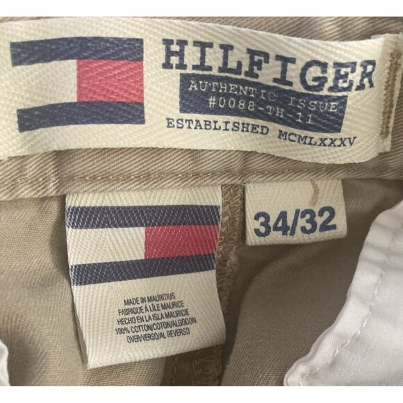 Tommy Hilfiger Vintage 90s Y2K Mens Cargo Pants Size 34/32 Khaki Beige Baggy - Picture 6 of 8